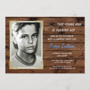Invitaciones de madera de estilo vintage de cumple