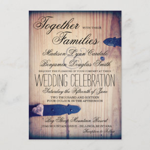Invitaciones de madera de la boda del cierre del
