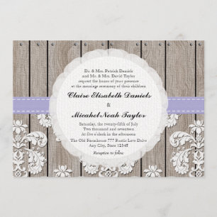 Invitaciones de madera de la boda del cordón de la