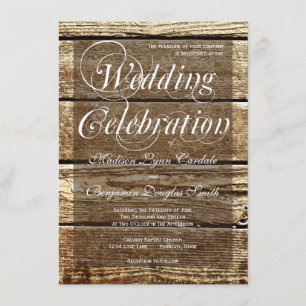 Invitaciones de madera de la boda del granero
