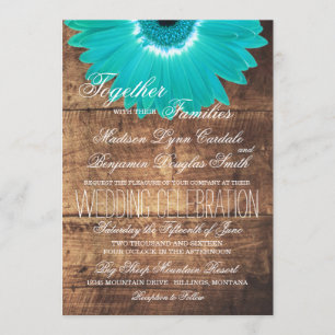 Invitaciones de madera rústicas de la boda de la