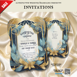 INVITACIONES DE MANIPULACIÓN DE ORO VERDE AZULADO