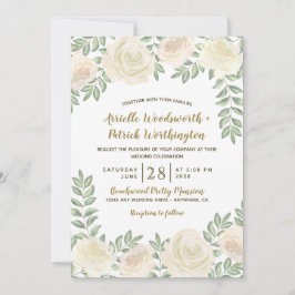 Invitaciones de marfil a la boda con champán en Ru