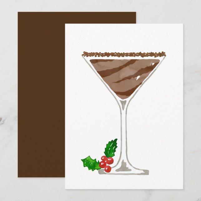 Invitaciones de Martini de chocolate (Anverso / Reverso)