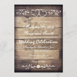 Invitaciones de matrimonio a doble corazón de made