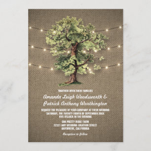 Invitaciones de matrimonio a la luz rústica de rob
