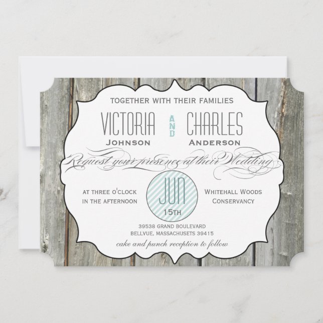 Invitaciones de matrimonio a la tipografía de made (Anverso)