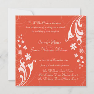 Invitaciones de matrimonio a nadadores florales de