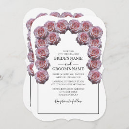 Invitaciones de matrimonio a Rosas rosados y ruido