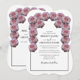 Invitaciones de matrimonio a Rosas rosados y ruido