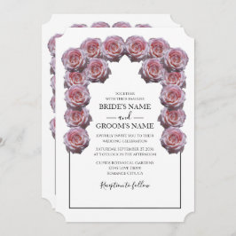 Invitaciones de matrimonio a Rosas rosados y ruido