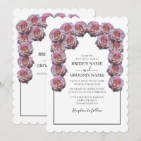 Invitaciones de matrimonio a Rosas rosados y ruido