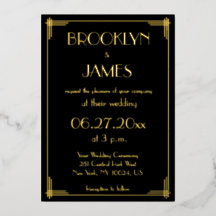 Invitaciones de matrimonio al estilo Art Déco del