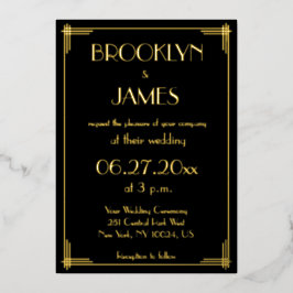 Invitaciones de matrimonio al estilo Art Déco del 