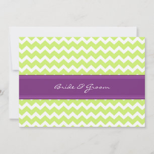Invitaciones de matrimonio Chevron de Pluma Verde