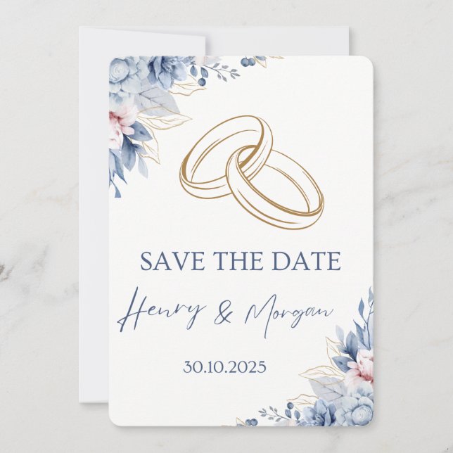 Invitaciones de matrimonio con clase personalizada (Anverso)