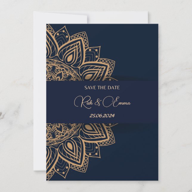 Invitaciones de matrimonio con diseño elegante (Anverso)
