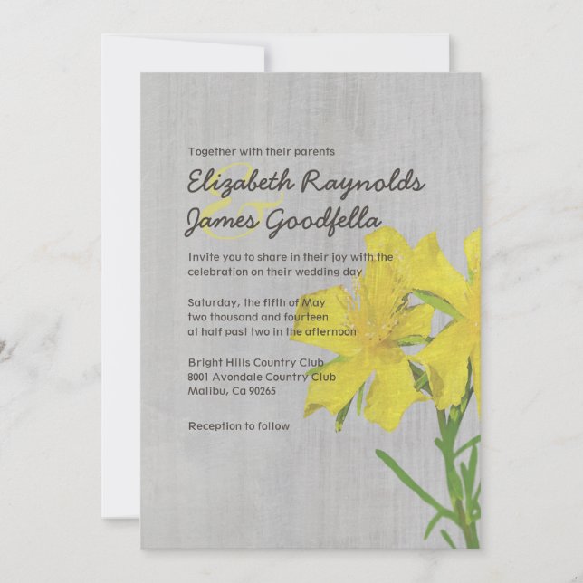 Invitaciones de matrimonio con hipericum vintage (Anverso)