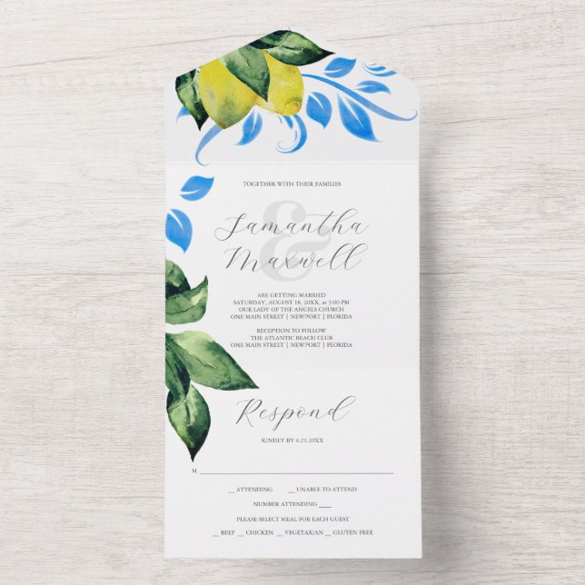 Invitaciones de matrimonio con lemas de tarjetas R (Interior)