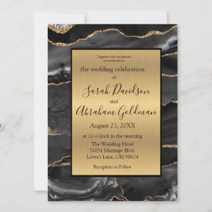 Invitaciones de matrimonio con Relieve metalizado 