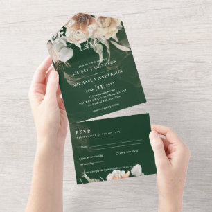 Invitaciones de matrimonio con RSVP BOHO Pampas