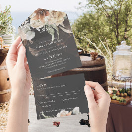 Invitaciones de matrimonio con RSVP | BOHO Pampas 