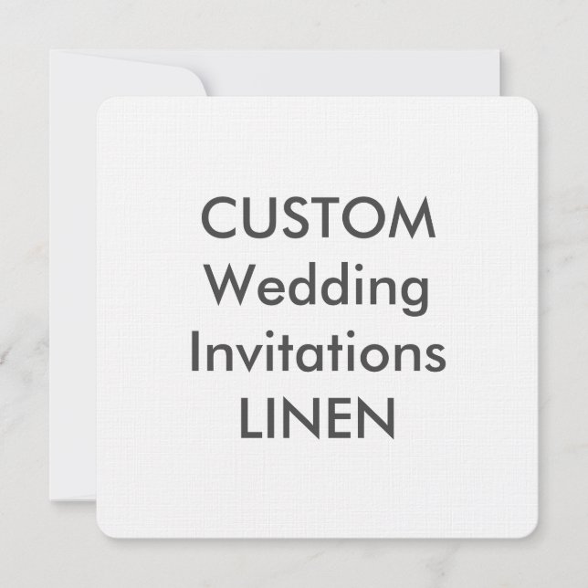 Invitaciones de matrimonio cuadrado de LINEN 100lb (Anverso)