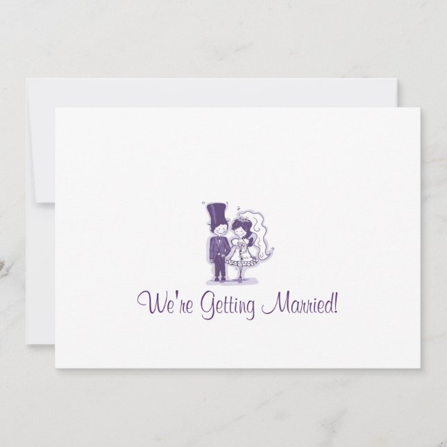 Invitaciones de matrimonio cursivo retro (Anverso)