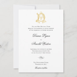 Invitaciones de matrimonio de adultos con monogram