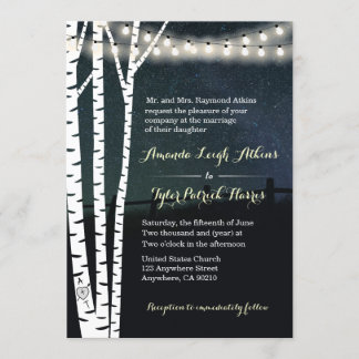 Invitaciones de matrimonio de árbol de birco con l