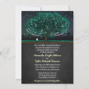 Invitaciones de matrimonio de árbol de roble claro