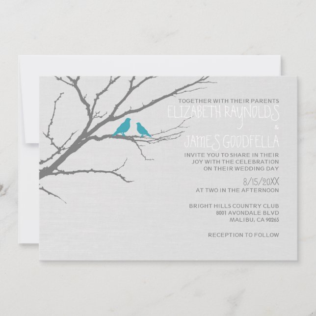 Invitaciones de matrimonio de bifurcación de árbol (Anverso)