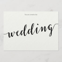 Invitaciones de matrimonio de caligrafía blanca y