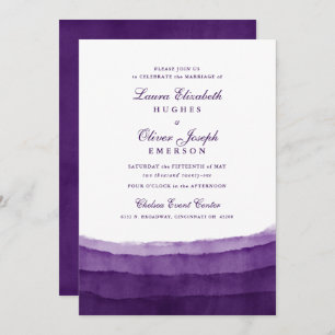 Invitaciones de matrimonio de color morado rico