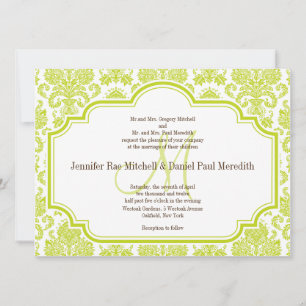 Invitaciones de matrimonio de Damasco de Chartreus