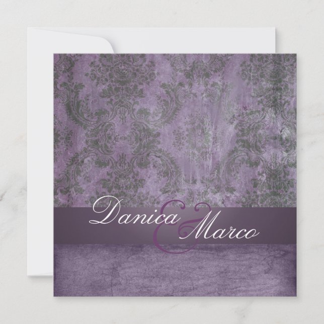 Invitaciones de matrimonio de Damasco de época (Anverso)