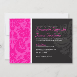 Invitaciones de matrimonio de Damasco Rosado