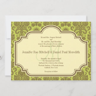 Invitaciones De Matrimonio De Damasco Y Monograma