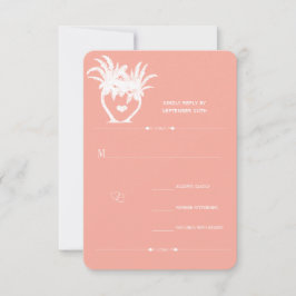 Invitaciones de matrimonio de destino de Peach Cor
