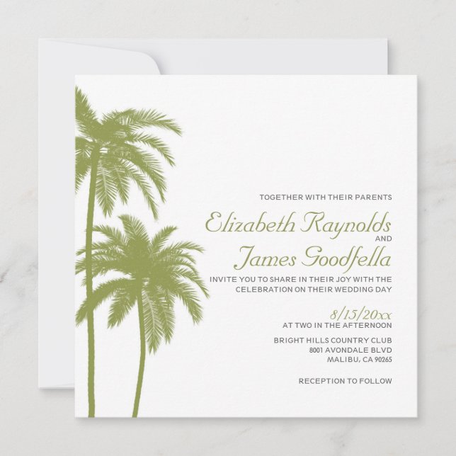 Invitaciones de matrimonio de destino de playa de  (Anverso)
