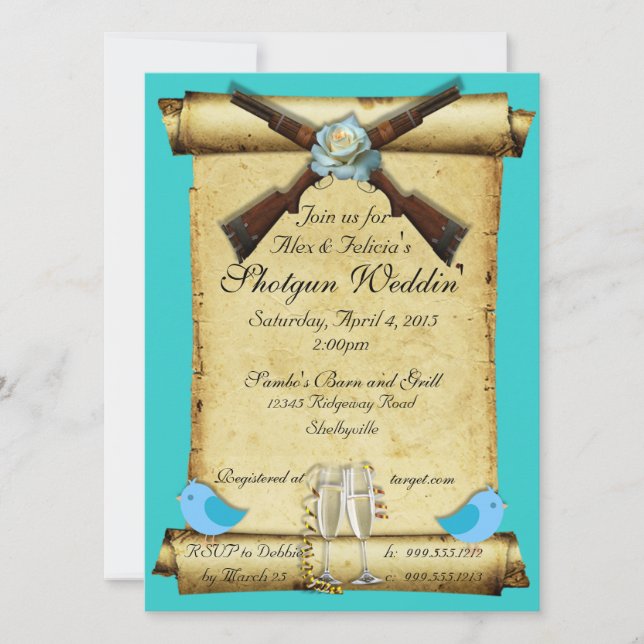 Invitaciones de matrimonio de escopeta (Anverso)