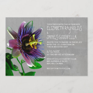 Invitaciones de matrimonio de flores de pasión