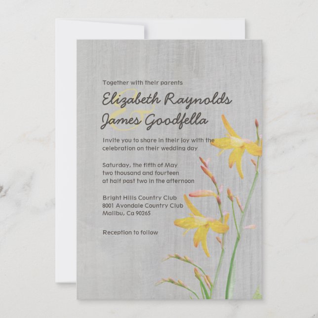 Invitaciones de matrimonio de Freesia Vintage (Anverso)