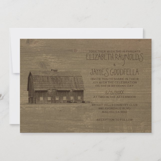 Invitaciones de matrimonio de granja de cosechas a (Anverso)
