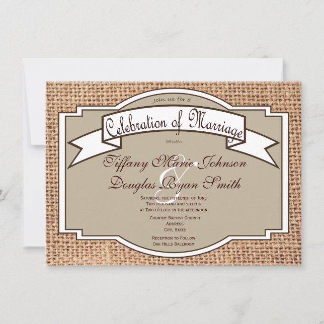 Invitaciones de matrimonio de impresión de banners (Anverso)