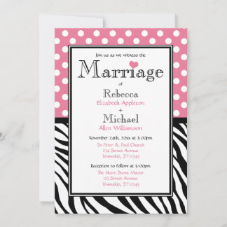 Invitaciones de matrimonio de impresión de puntos 