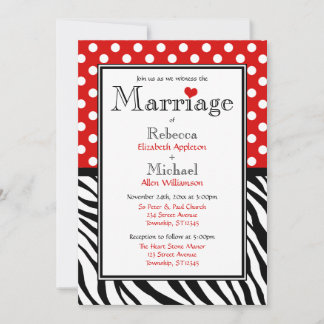 Invitaciones de matrimonio de impresión de puntos 