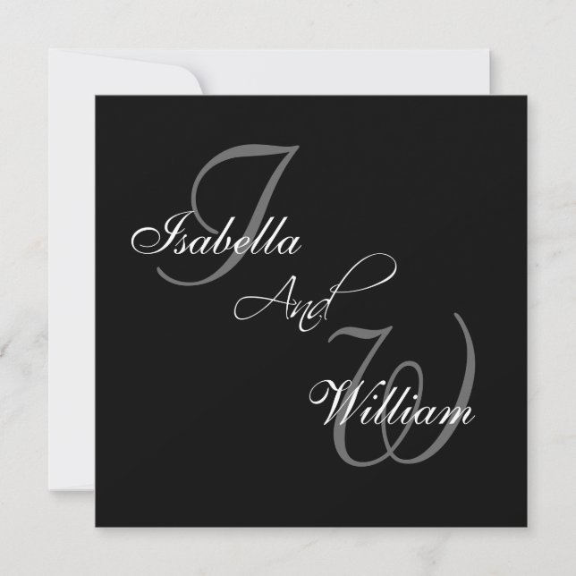 Invitaciones de matrimonio de iniciales de nombres (Anverso)
