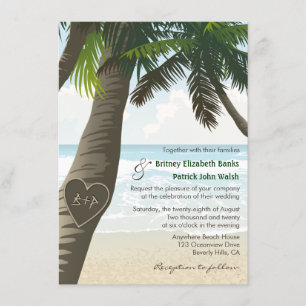 Invitaciones de matrimonio de iniciales talladas e