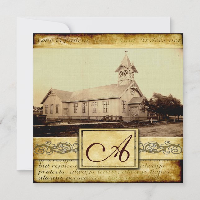 Invitaciones de matrimonio de la vieja iglesia del (Anverso)